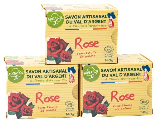 Lot de 3 Savons à la Rose