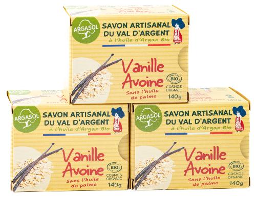 Lot de 3 Savons à la Vanille et à l'Avoine