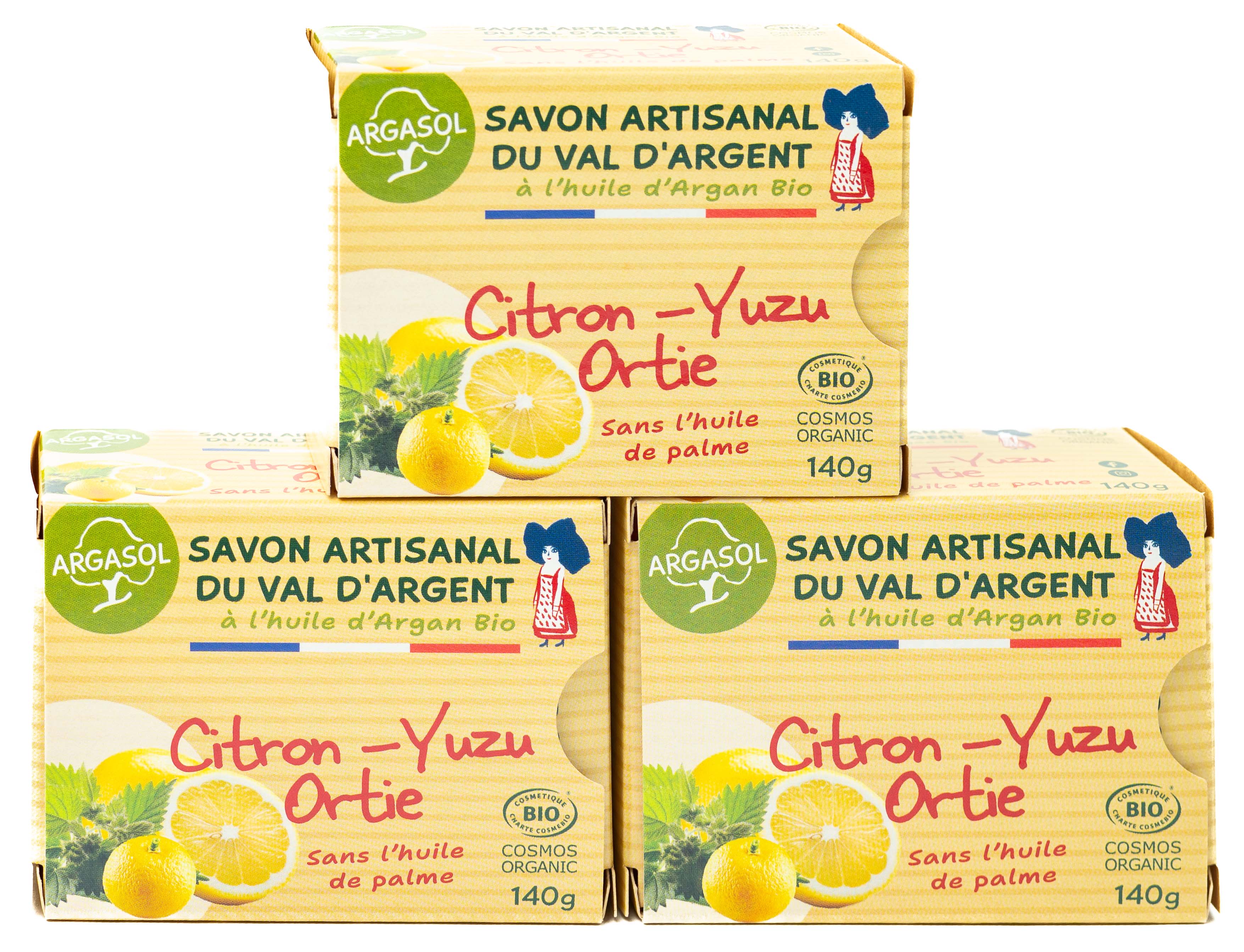 Lot de 3 Savons Citron-Yuzu-Ortie