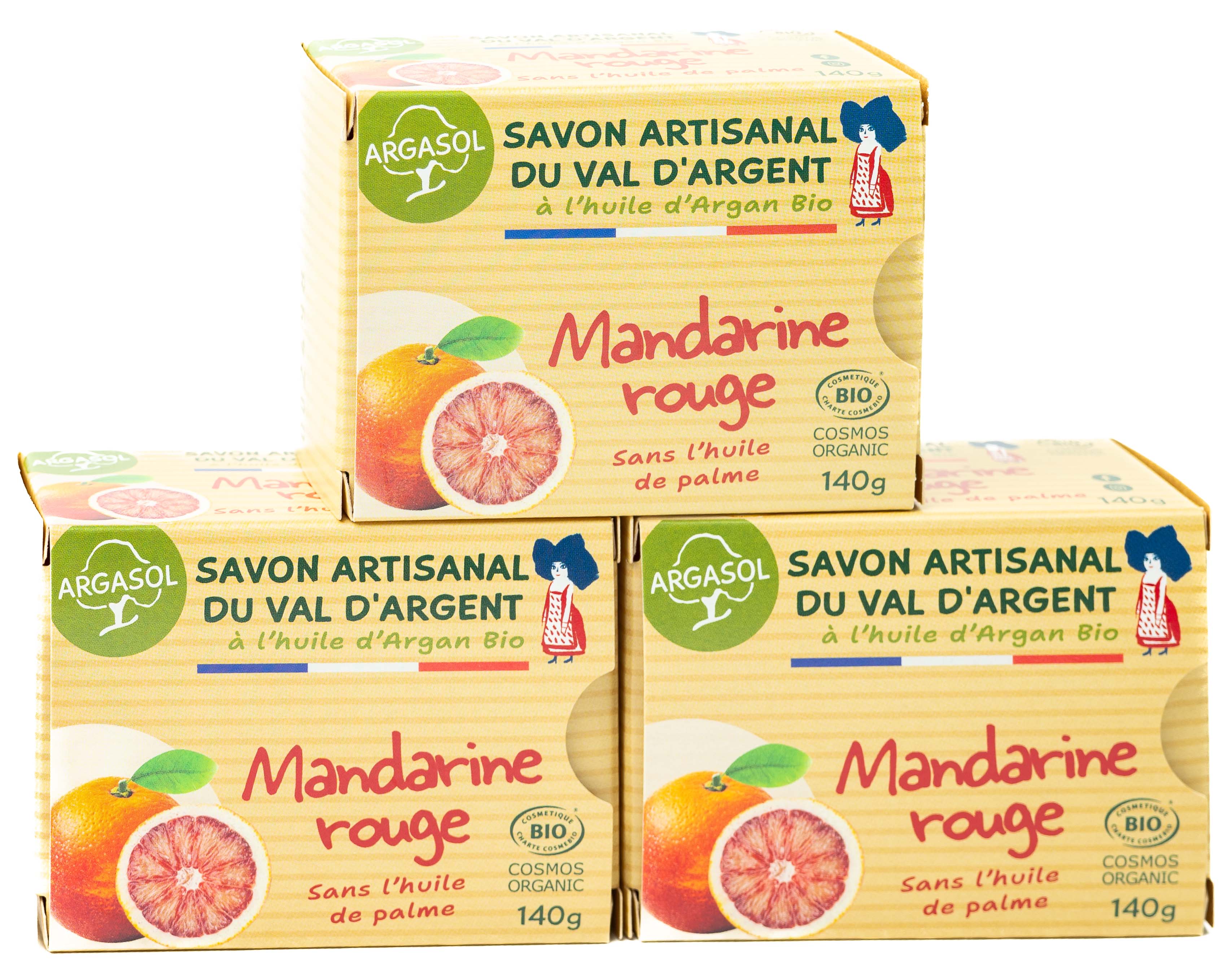 Lot de 3 Savons  la Mandarine Rouge