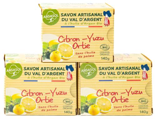 Lot de 3 Savons Citron-Yuzu-Ortie