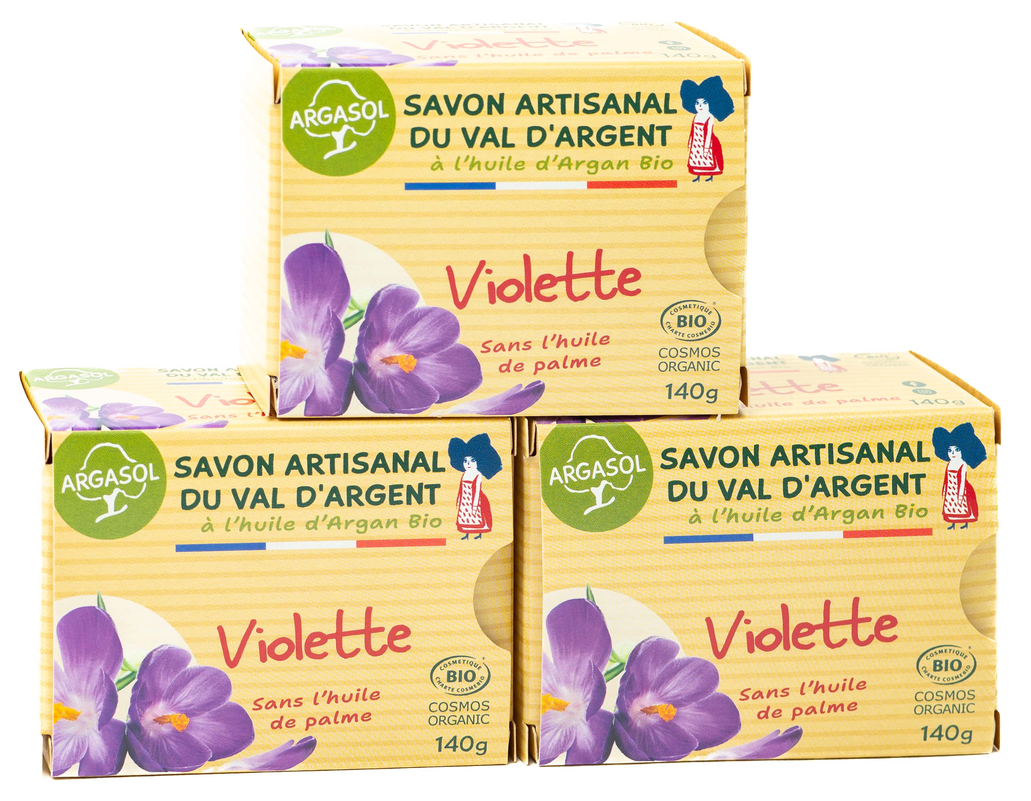 Lot de 3 Savons à la Violette