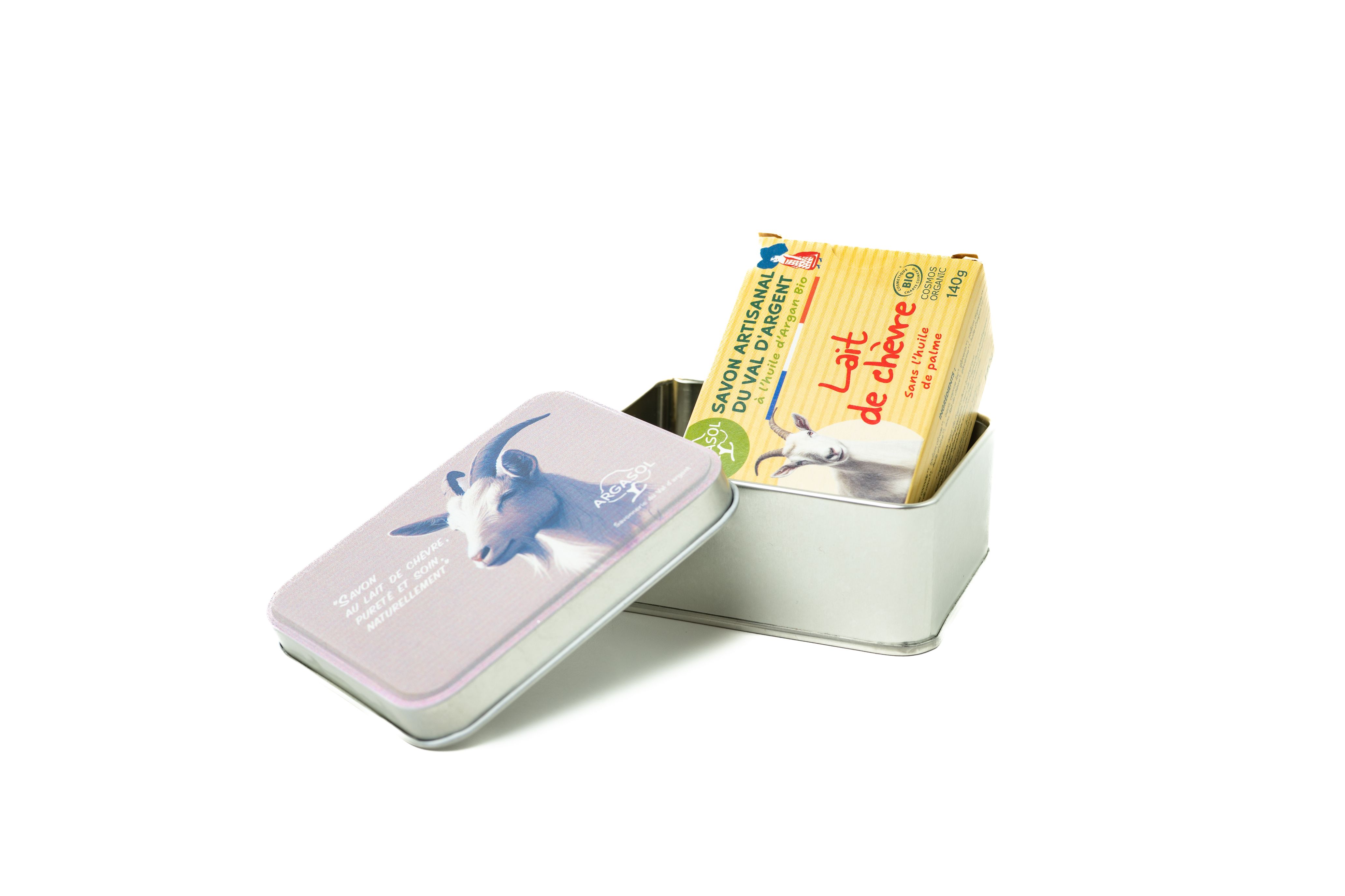 boite à savon chèvre + Savon lait de chèvre