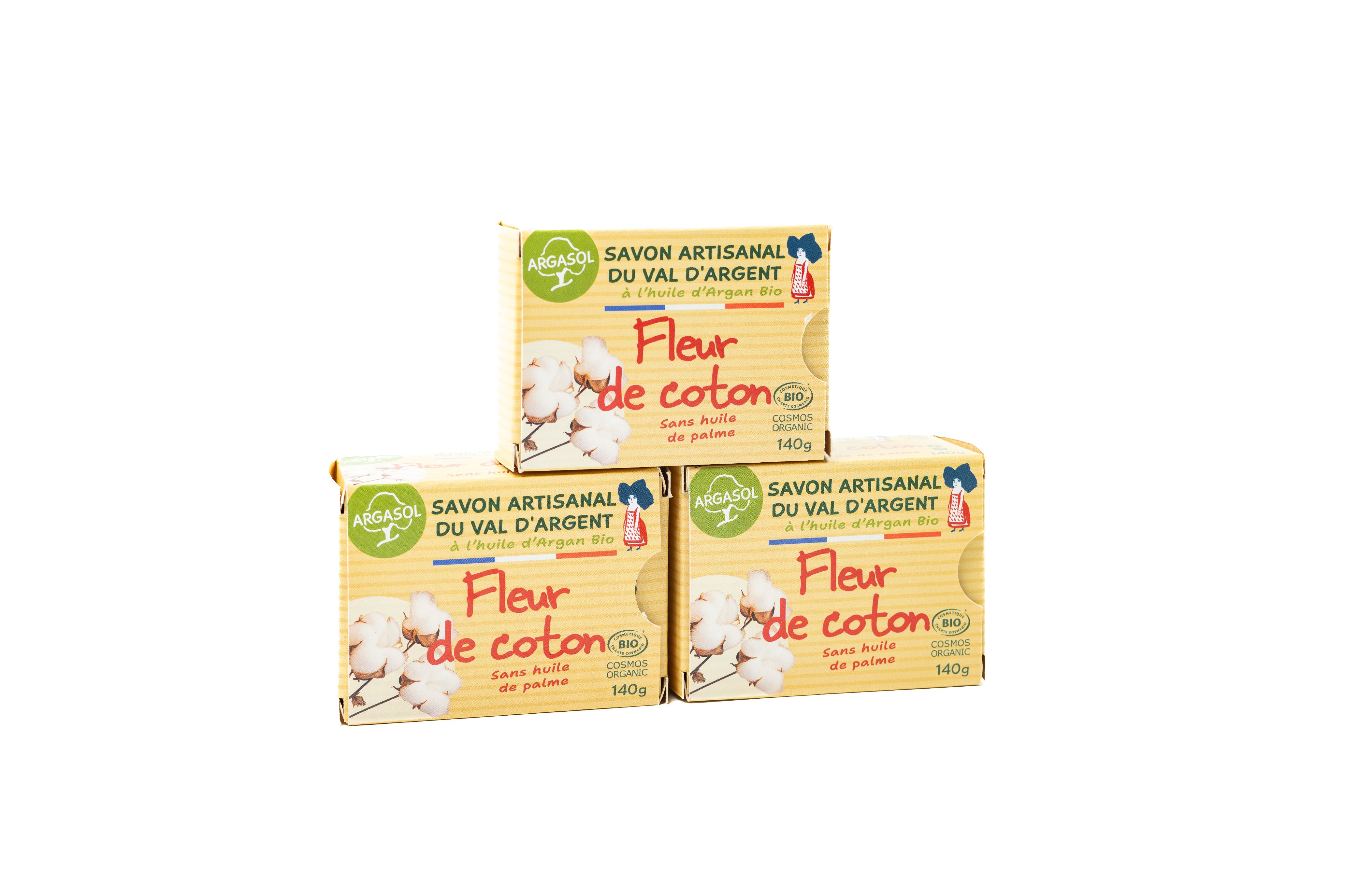 Lot de 3 Savons à la fleur de coton